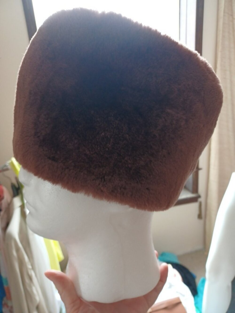 Stetson Brown Faux Fur Winter Hat Cossack Style S